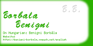 borbala benigni business card